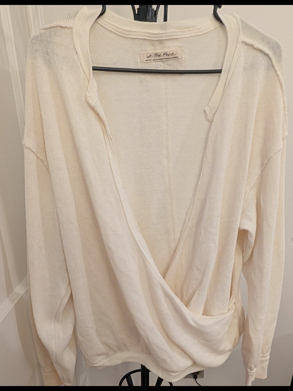 Free People Cream Wrap Pullover Sweater Size Medium